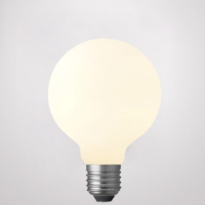 8W G80 Matte White Dimmable LED Light Bulb (E27) In Warm White-Sparklie Lights