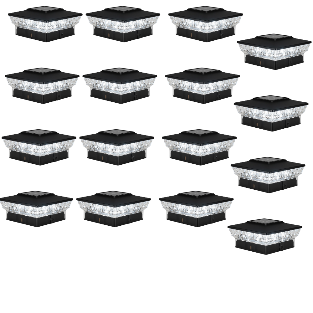 Flickering Flame Solar Post Cap Lights for Outdoor Deck and Fence