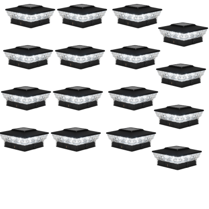 Flickering Flame Solar Post Cap Lights for Outdoor Deck and Fence