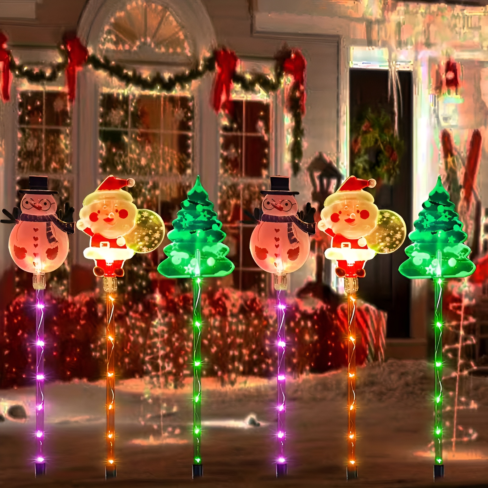 Pack of 6 Solar Powered Indoor Outdoor Christmas Lights