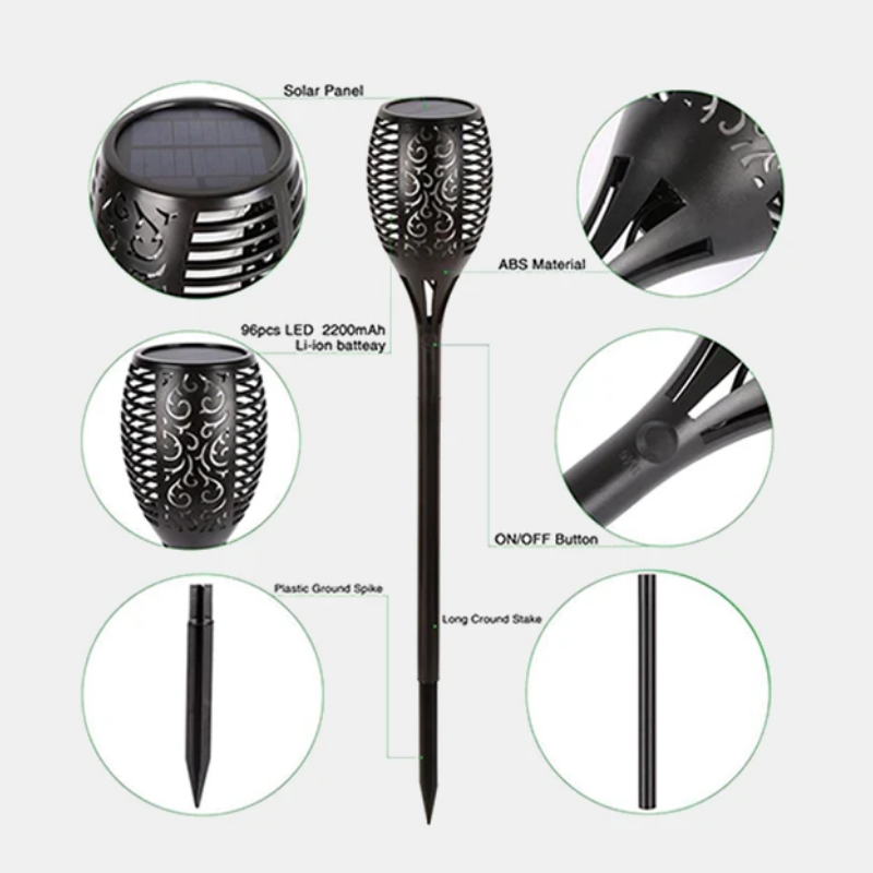 Solar Flame Flickering Lamp Torch-Sparklie Lights