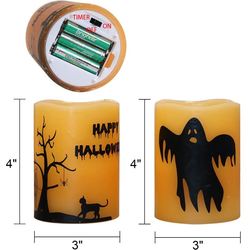 Set of 2 Halloween Decorative LED Candles-Sparklie Lights