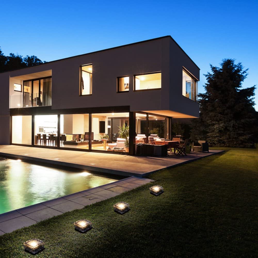 Solar-Powered Heavy Duty Brick Path Lights - Pack of 4 | Decorative Outdoor Pavers-Sparklie Lights