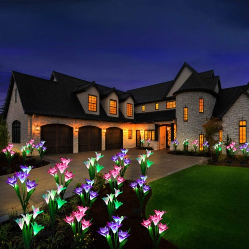 4 Pack Lily Flowers Style Solar Garden Lights-Sparklie Lights