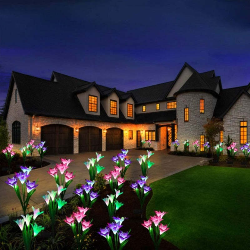 4 Pack Lily Flowers Style Solar Garden Lights-Sparklie Lights