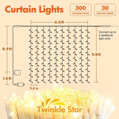 Curtain Lights String – Warm White LED Fairy Lights-Sparklie Lights