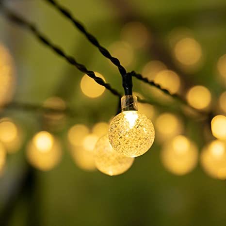 Solar String Lights Outdoor 60 Led 35.6 Feet Crystal Globe Lights with 8 Lighting Modes,-Sparklie Lights