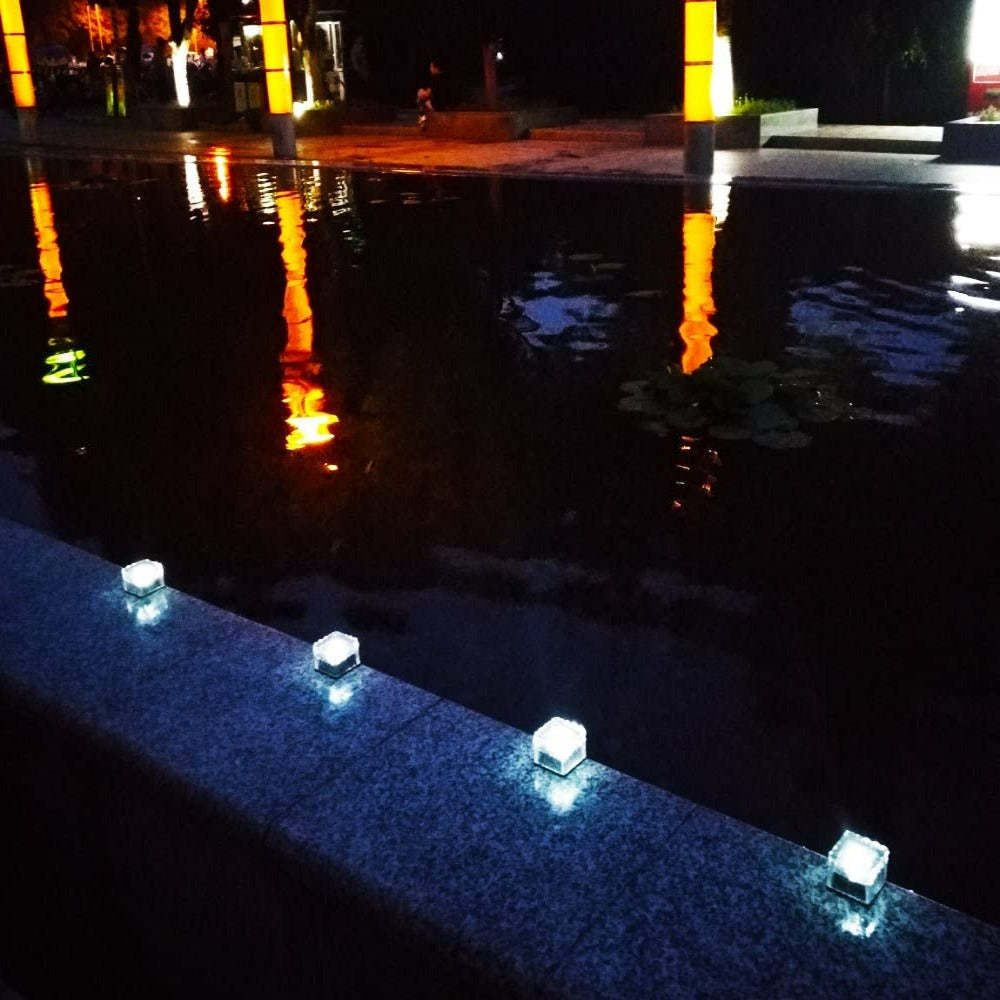 Solar-Powered Heavy Duty Brick Path Lights - Pack of 4 | Decorative Outdoor Pavers-Sparklie Lights