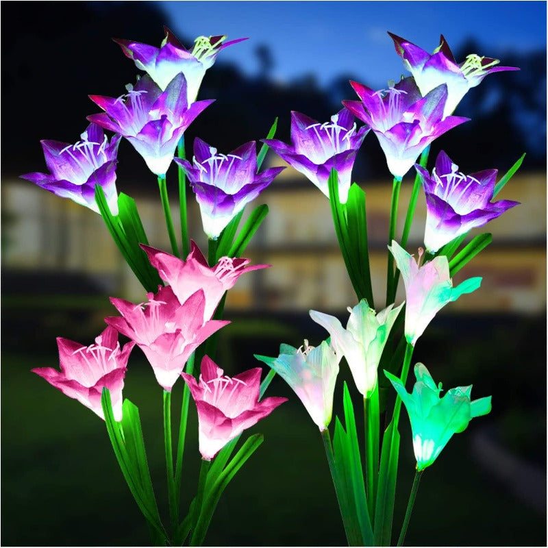 4 Pack Lily Flowers Style Solar Garden Lights-Sparklie Lights