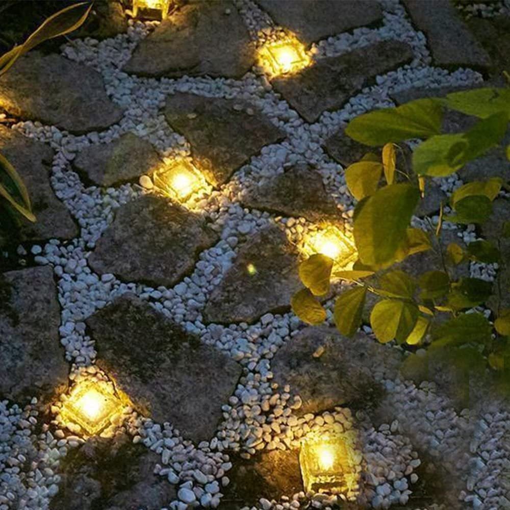 Solar-Powered Heavy Duty Brick Path Lights - Pack of 4 | Decorative Outdoor Pavers-Sparklie Lights