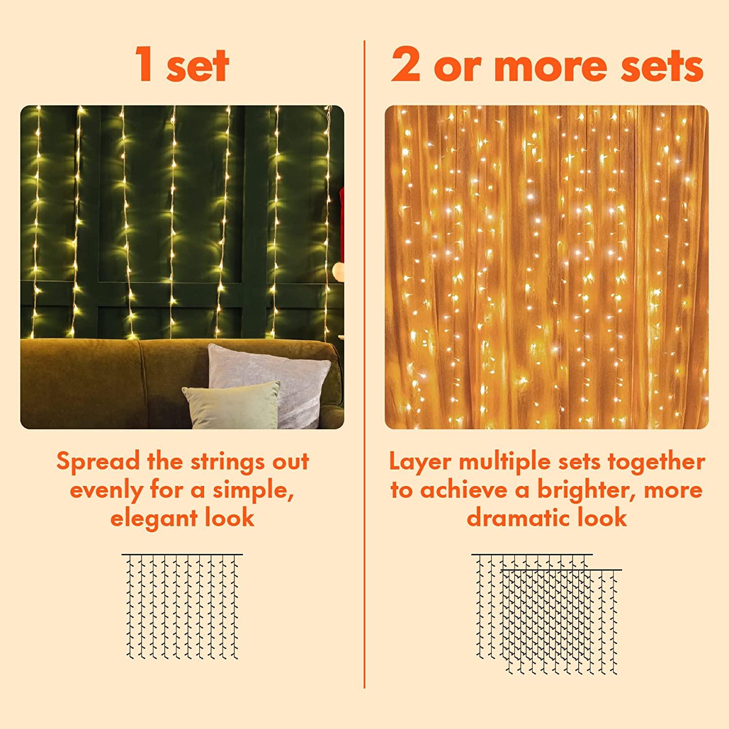 Curtain Lights String – Warm White LED Fairy Lights-Sparklie Lights
