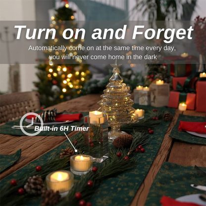 LED Tea Lights with Timer, Built-in 6 Hours Timer Tea Lights, Votive Candles Battery Operated, Flameless Candles with Timer-Sparklie Lights