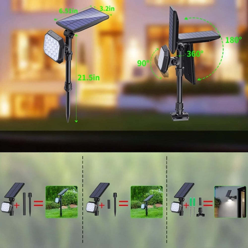 4 Pack Solar Powered White Outdoor Spot Lights-Sparklie Lights