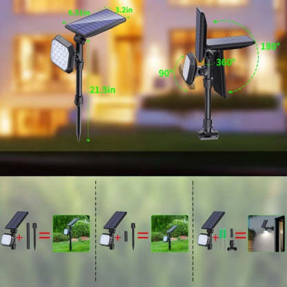 4 Pack Solar Powered White Outdoor Spot Lights-Sparklie Lights