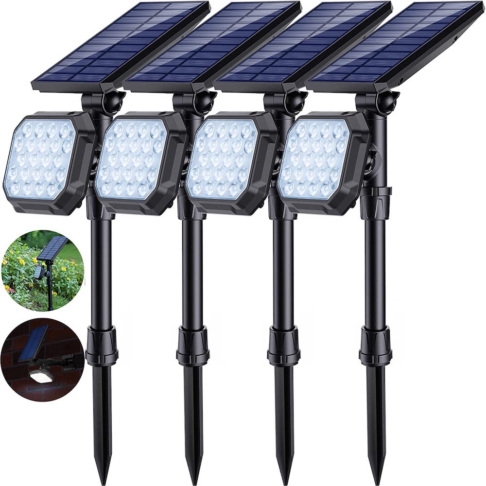 4 Pack Solar Powered White Outdoor Spot Lights-Sparklie Lights