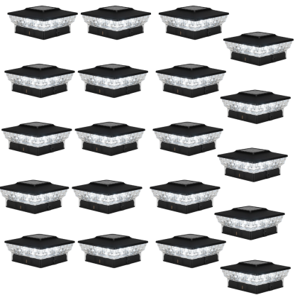 Flickering Flame Solar Post Cap Lights for Outdoor Deck and Fence