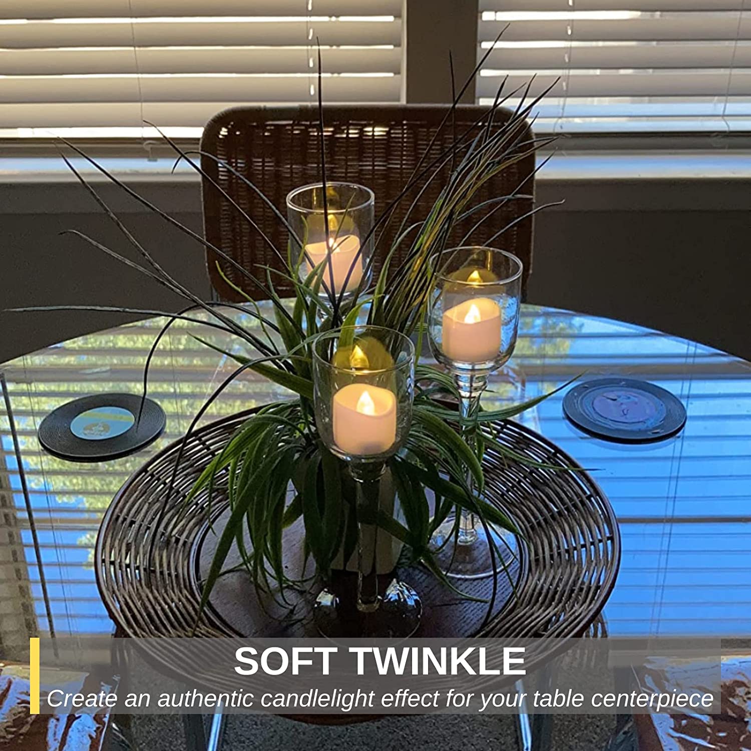 LED Tea Lights with Timer, Built-in 6 Hours Timer Tea Lights, Votive Candles Battery Operated, Flameless Candles with Timer-Sparklie Lights