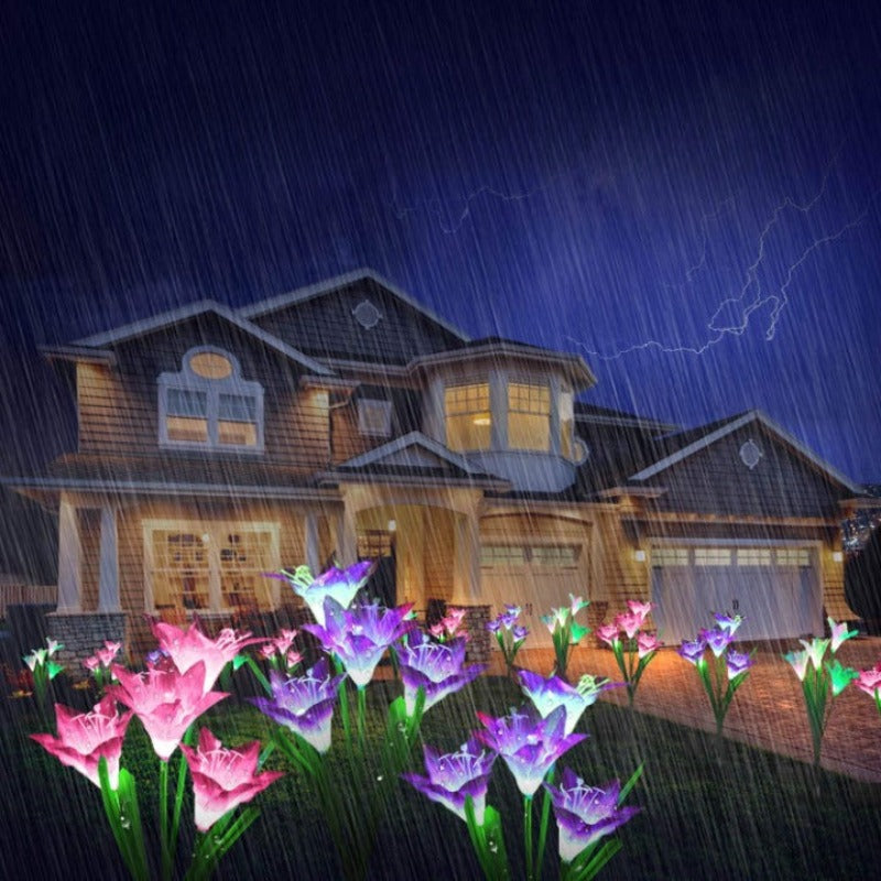 4 Pack Lily Flowers Style Solar Garden Lights-Sparklie Lights