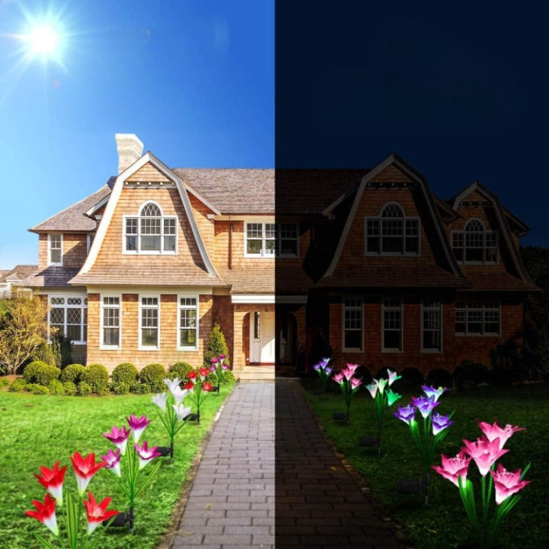 4 Pack Lily Flowers Style Solar Garden Lights-Sparklie Lights