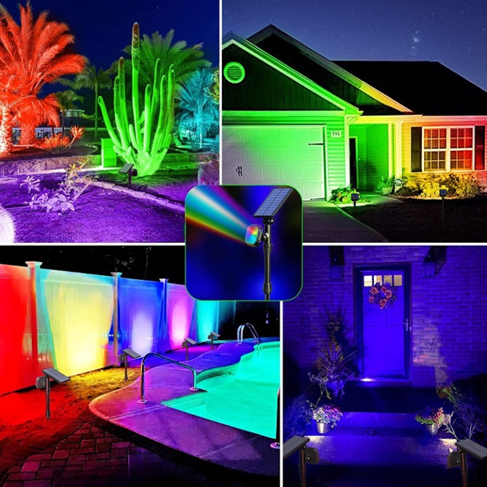 Color Changing Solar Outdoor Spot Lights-Sparklie Lights