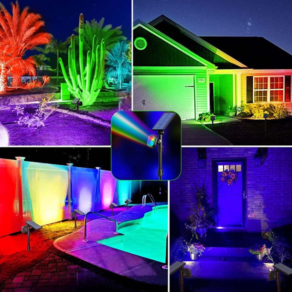 Color Changing Solar Outdoor Spot Lights-Sparklie Lights