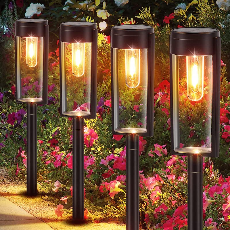 6 Pack Super Bright Solar Outdoor Pathway Lights-Sparklie Lights