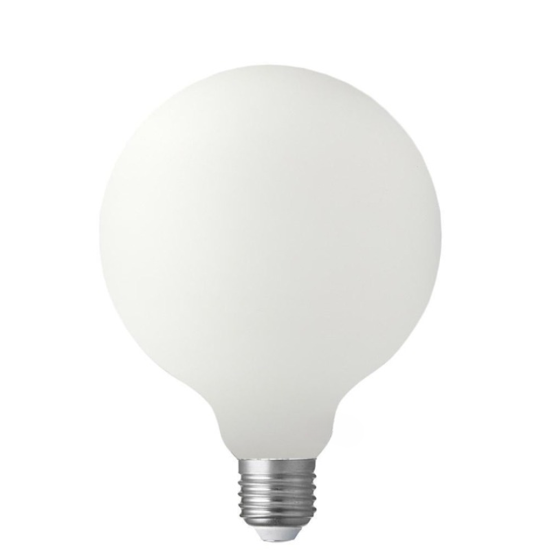 8W G125 Matte White Dimmable LED Light Bulb (E27) In Warm White-Sparklie Lights