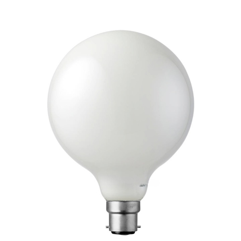 8W G125 Opal Dimmable LED Bulb (B22) In Natural White-Sparklie Lights