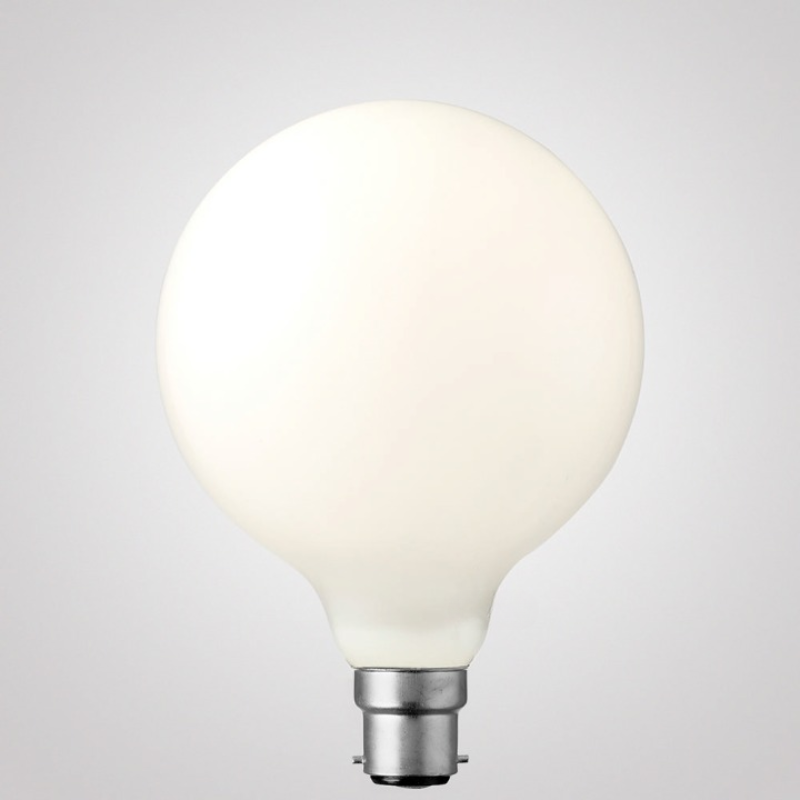 8W G125 Opal Dimmable LED Bulb (B22) In Natural White-Sparklie Lights