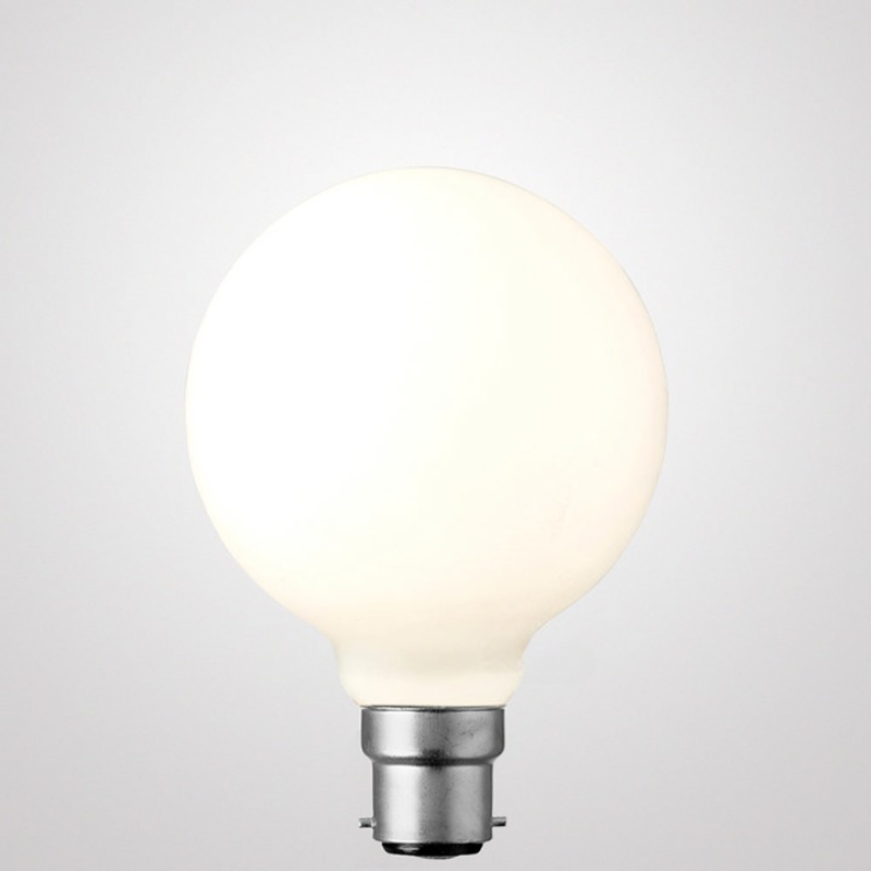 8W G95 Opal Dimmable LED Bulb (B22) In Natural White-Sparklie Lights