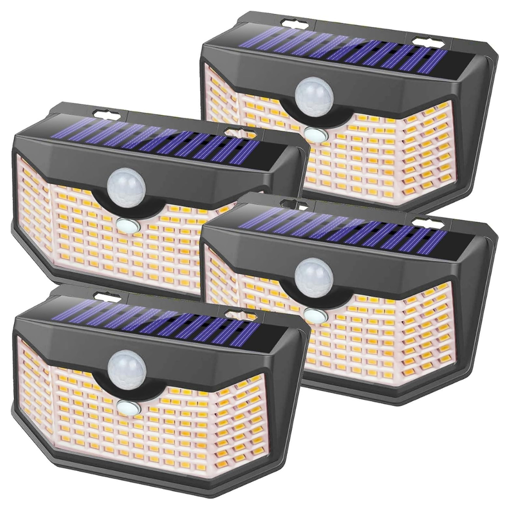 Outdoor Waterproof 120 LED Solar IP65 Wall Light With Motion Sensor And 3 Lighting Modes