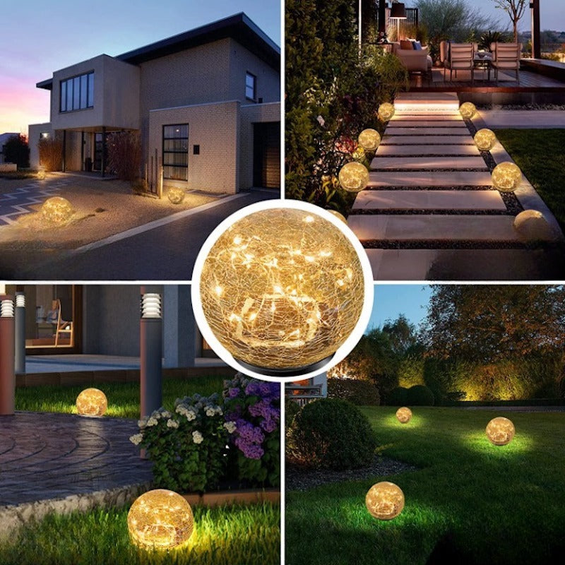Cracked Glass Ball Garden Solar Lights-Sparklie Lights