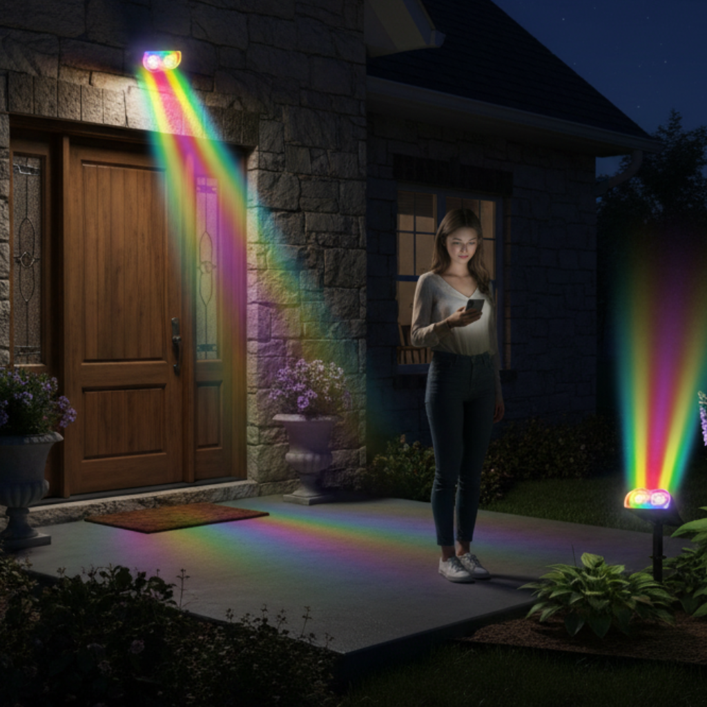 Smart Solar Spot Lights Outdoor 2 Pack Color Changing APP Voice Control