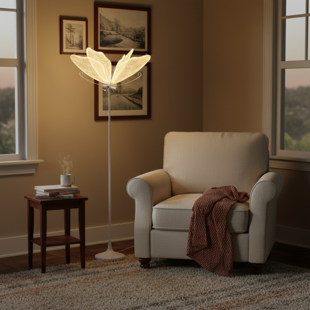 Three Color Butterfly Floor Lamp with LED Lighting for Home and Wedding Decor