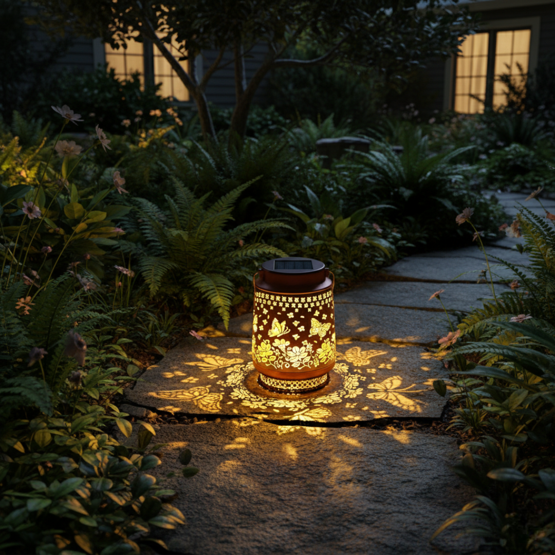 Outdoor Hummingbird Solar Lanterns Waterproof Hanging Metal Lights
