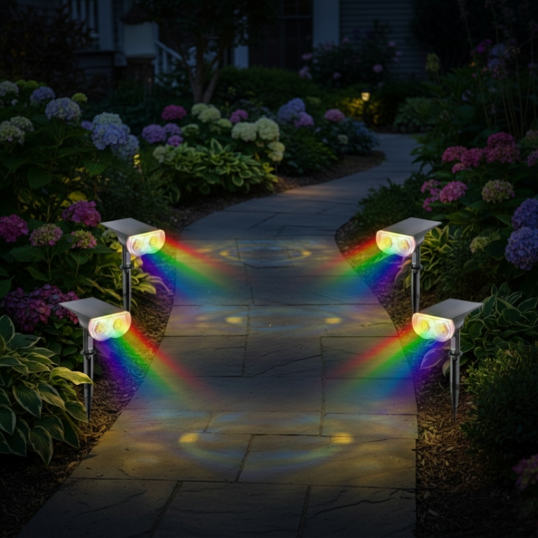 RGB Halloween Solar Lights Outdoor 2 Pack Waterproof Spotlights
