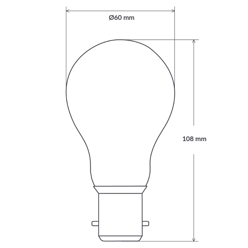 10W GLS Dimmable LED Bulb (B22) Frosted in Warm White-Sparklie Lights