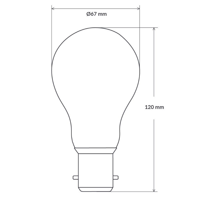 12W GLS Dimmable LED Bulb (B22) Clear in Natural White-Sparklie Lights