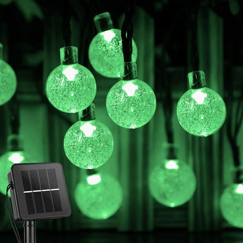 Solar String Lights Outdoor 60 Led 35.6 Feet Crystal Globe Lights with 8 Lighting Modes,-Sparklie Lights