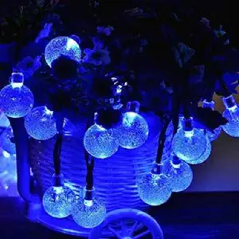 Solar String Lights Outdoor 60 Led 35.6 Feet Crystal Globe Lights with 8 Lighting Modes,-Sparklie Lights