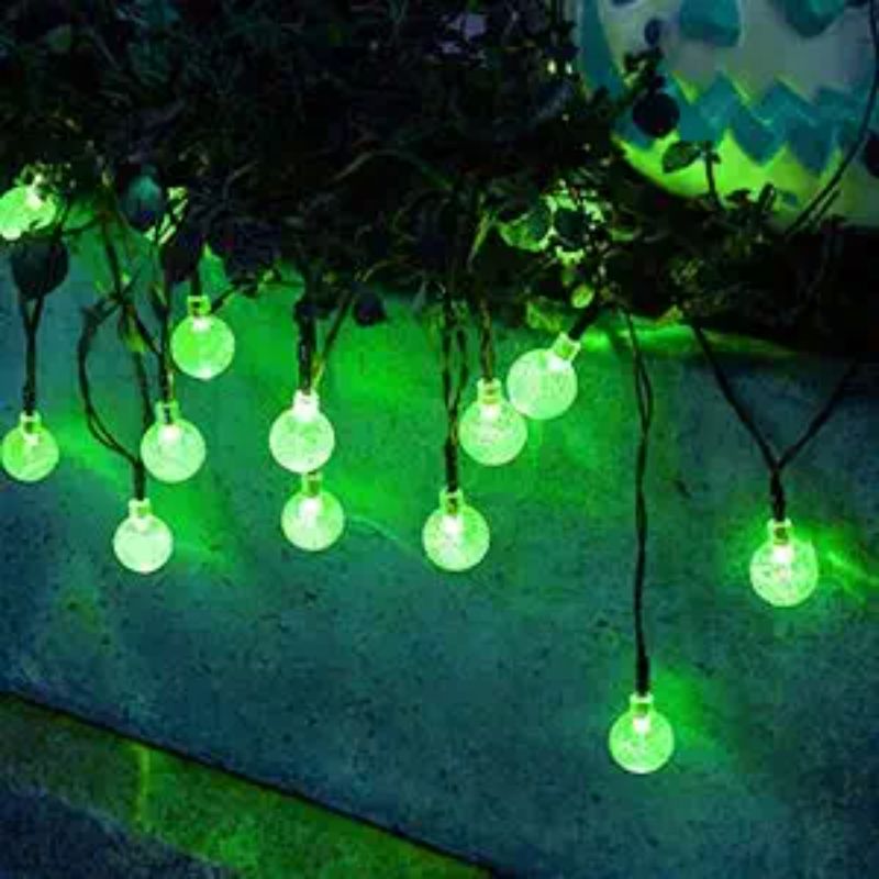 Solar String Lights Outdoor 60 Led 35.6 Feet Crystal Globe Lights with 8 Lighting Modes,-Sparklie Lights