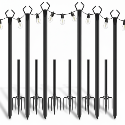 Pack of 4 10 Ft String Light Poles
