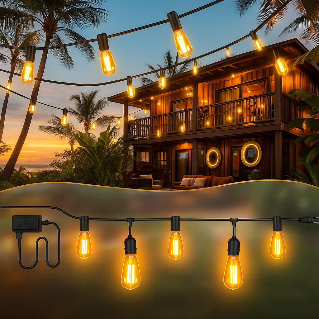 Outdoor Patio String Lights With Waterproof Build-Sparklie Lights