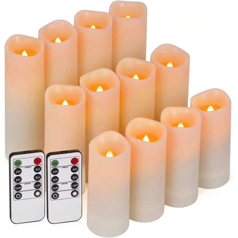 Exquisite Pack of 12 Flameless Candles-Sparklie Lights