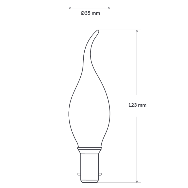 4W Flame Tip Candle Dimmable LED Bulb (B15) Frost in Warm White-Sparklie Lights