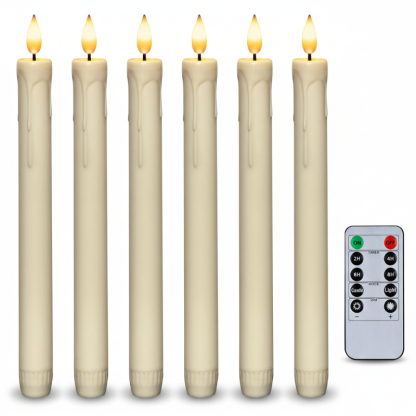 Flameless Taper Candles With Remote Timer Dimmer