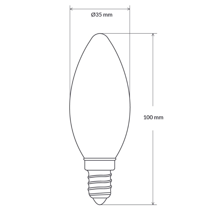 4W Candle Dimmable LED Bulb (E14) Frosted in Warm White-Sparklie Lights