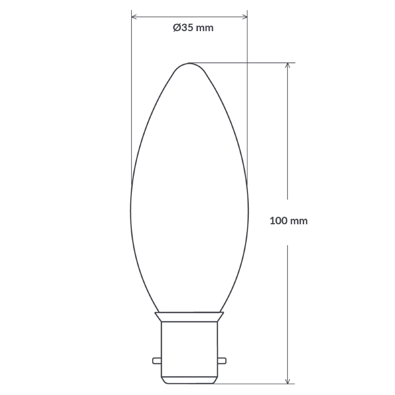 6W Candle Dimmable LED Bulb (B22) Frosted in Warm White-Sparklie Lights
