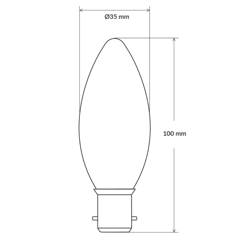 4W Candle Dimmable LED Bulb (B22) Frosted in Warm White-Sparklie Lights