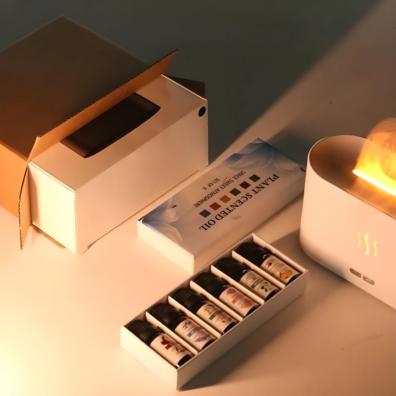 Flame Aroma Diffuser With Organic Plant Essential Oil Set-Sparklie Lights
